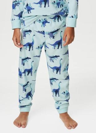 M&s collection  fleece dinosaur pyjamas флисовая пижама, размер 7-8 лет3 фото