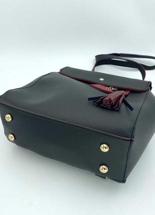 Рюкзак сумка «сердце» черный с красным4 фото
