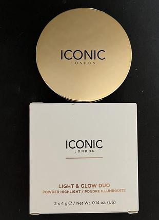 Палетка хайлайтер и бронзер iconic london light & glow duo