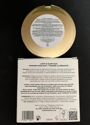 Палетка хайлайтер и бронзер iconic london light & glow duo