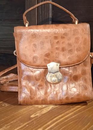 Кожаная стильная сумка genuine leather