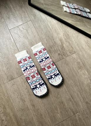 Теплые вставные носки тапочки с оленями 35-38 размер теплые носки с оленями8 фото