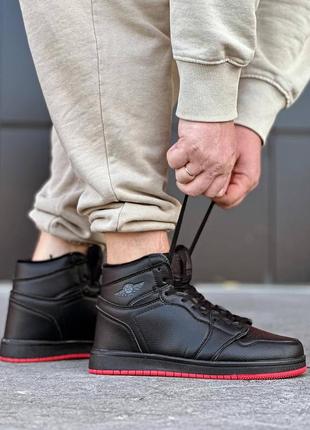 Мужские зимние кроссовки на меху, черные, высокие3 фото