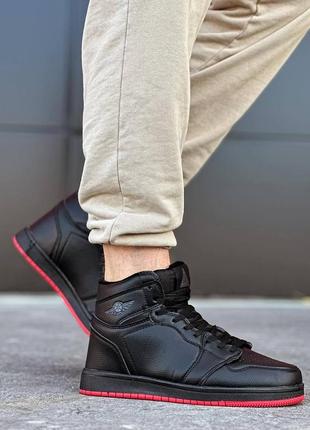 Мужские зимние кроссовки на меху, черные, высокие4 фото