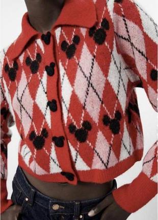 Zara mikki mouse свитер кофта кардиган