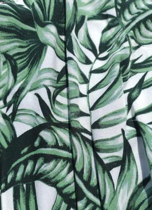 Летний зелёный ромпер с листьями h&m с карманами7 фото