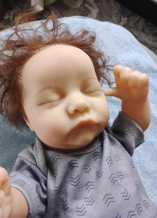 Реборн анатомический спящий пупс, кукла 7