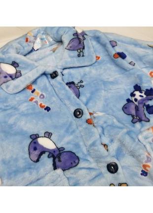 Плюшевая пижама двойка с принтом динозавры / комплект кофта и штаны3 фото