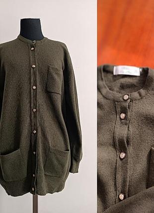 Кардиган удлиненногг кроя из 100% шерсти знак качества st.michael/m