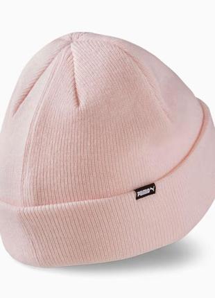 Шапка спортивная puma classics cuff beanie 023434 03 (розовый, акрил, двослойная, теплая, зимняя, лого пума)2 фото