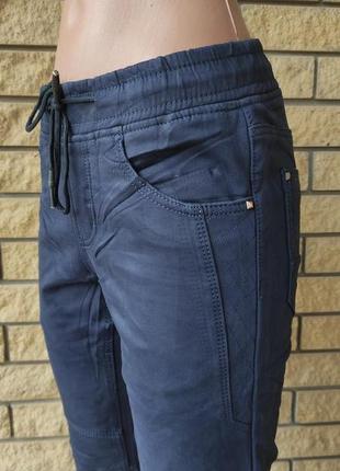 Джоггеры, джинсы с поясом  на резинке зимние утепленные, на флисе, стрейчевые  унисекс fangsida4 фото
