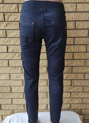 Джоггеры, джинсы с поясом  на резинке зимние утепленные, на флисе, стрейчевые  унисекс fangsida6 фото
