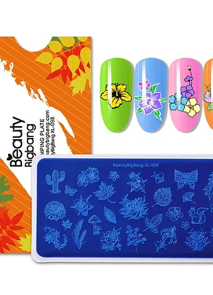Пластина для стемпінгу beautybigbang xl-098 для декору нігтів