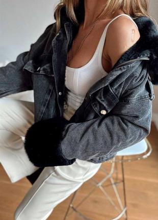 Женская джинсовка на меху9 фото