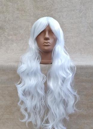 Перука біла з довгим волоссям2 фото