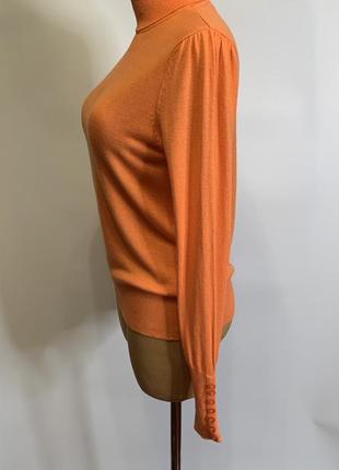 Оранжевый свитер-гольф с кашемиром6 фото