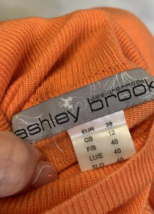 Оранжевый свитер-гольф с кашемиром9 фото
