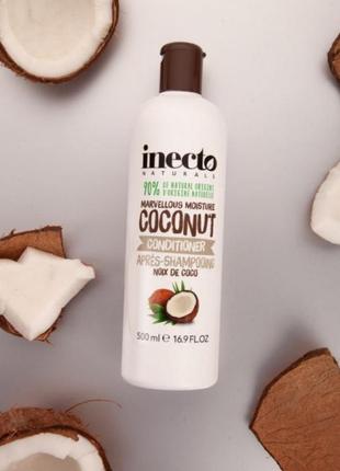 Живильний кондиціонер та маска для волосся з маслом кокосу inecto naturals coconut conditioner2 фото