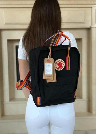 Рюкзак fjallraven kanken rainbow black черный3 фото