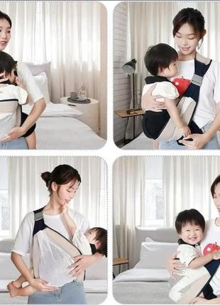 Дышащий рюкзак - переноска слинг baby sling для новорожденных детей3 фото