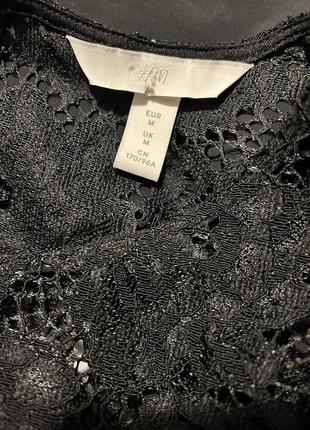 Платье с ажурными вставками длинное, черное4 фото