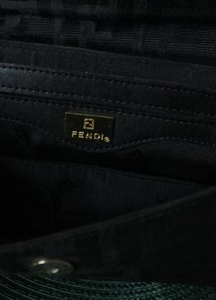 Сумочка fendi. текстиль+ ручка і вставочки з натуральної шкіри.3 фото