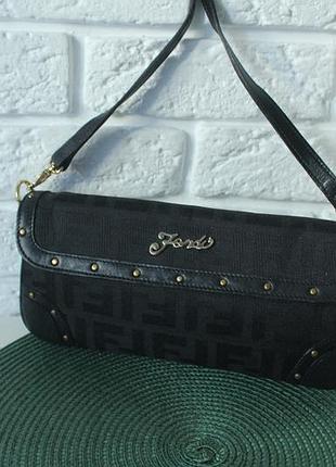Сумочка fendi. текстиль+ ручка і вставочки з натуральної шкіри.
