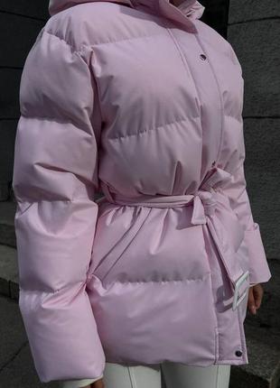 Зимовий водонепроникний пуховик / зимова куртка з поясом3 фото
