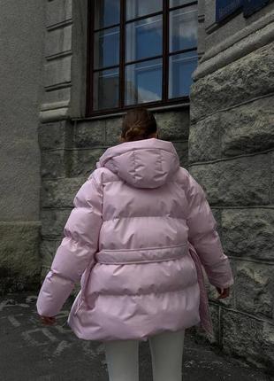 Зимовий водонепроникний пуховик / зимова куртка з поясом2 фото