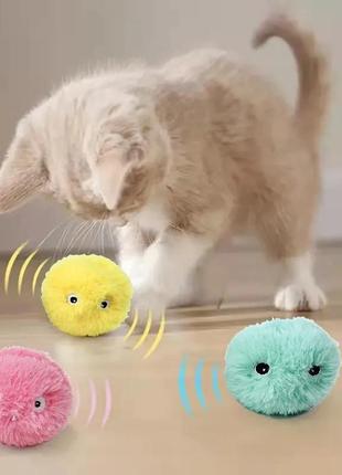 Іграшка для котів інтерактивна зі звуками. розумні котячі іграшки. плюшева електрична іграшка