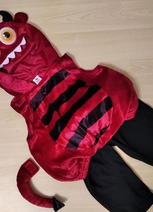 Костюм веселого чортенятка на 6-9 місяців хеллоуїн хелловін хеловін геловін чортеня чортик