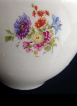 Рідкісний вінтажний молочник вершник глечик з квітами порцеляна деколь ссср пролетарий3 фото