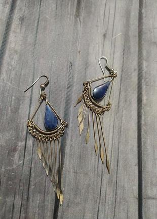 Сережка металл камень этатностиль