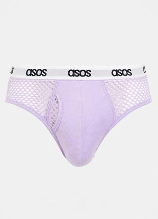 Мужские трусы с сеткой от asos, лиловые трусы