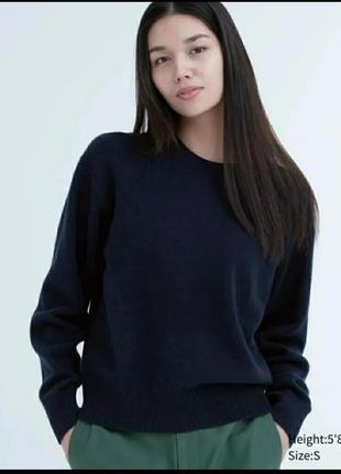 Светр з круглим вирізом uniqlo premium lambswool