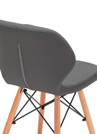 Деревянный стул с мягким сидением стар, цвет серый2 фото
