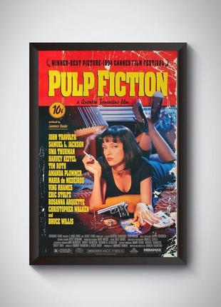 ​постер фільму тарантіно кримінальне чтиво / pulp fiction у рамці (pf1r)2 фото