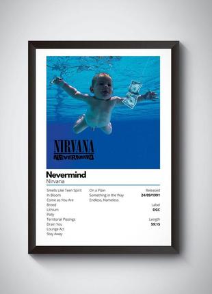 Постер альбому nirvana - nevermind у рамці2 фото