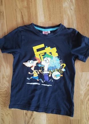 Футболка на 5-7 років з героями мультфільму фінес і ферб