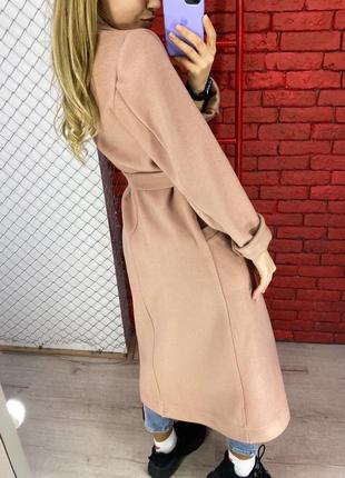 Женское стильное демисезонное пальто осень весна деми плащ тренд женский наложка после платья3 фото