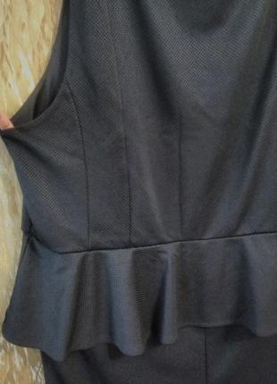 Базовое, черное платье - миди, с баской, большого " королевского" размера,(60-62) h&m5 фото