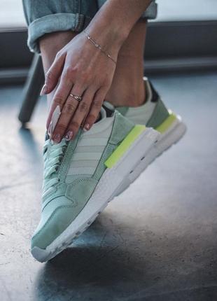 😻adidas zx mint😻женские кроссовки адидас мятного цвета — купить
