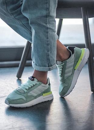 😻adidas zx mint😻женские кроссовки адидас мятного цвета — цена
