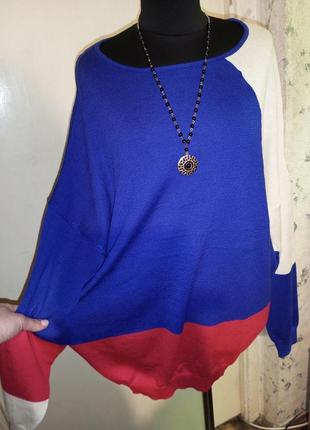 Новый-сток,свитер-джемпер с прекрасным составом,большого размера-оверсайз,yes! miss