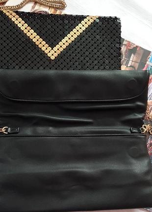 Чрезвычайно стильные черные сумочки-клатчи,еко кожа, пайетки2 фото