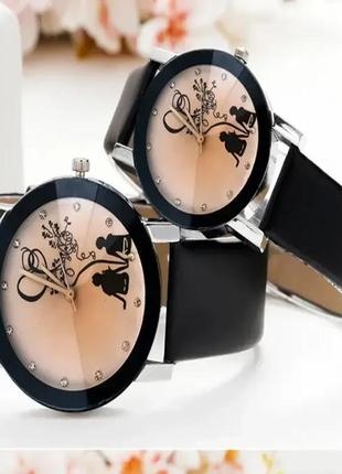 Женские часы geneva с ремешком из экокожи черный2 фото