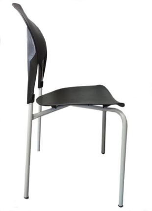 Офісний стілець пластиковий ніжки метал astoria , чорний (стілець асторія)2 фото