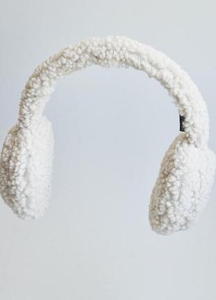 Теплі навушники зимові хутряні тедді teddy молоко4 фото
