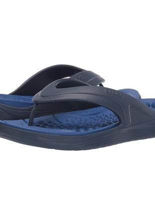 Вьетнамки женские мужские унисекс crocs reviva flip navy/blue jean2 фото