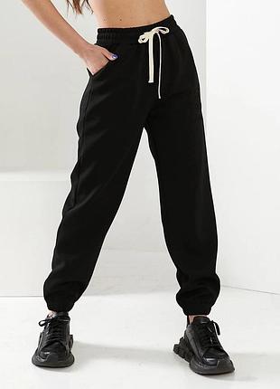 Штаны джогеры fatner прямые талия на резинке и шнурке боковые карманы низ резинка ткань двунить турция